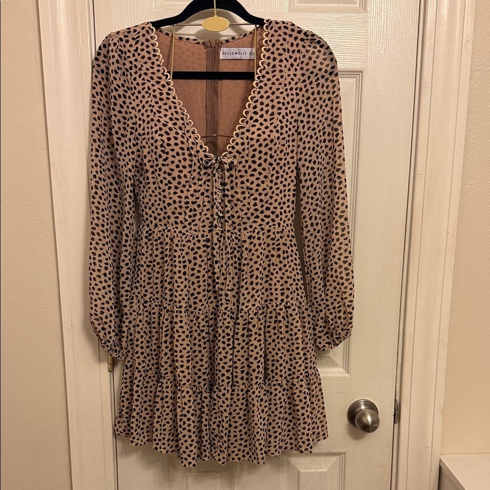Hello Molly V-Neck Long Sleeve Dress